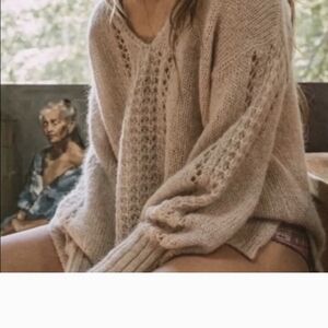 Spell & the Gypsy Collective V Neck Knit Mohair Wool Sweater Medium New